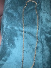 📿 VTG Retro Signed MONET Gold Tone Classic Twisted Rope Chain Necklace 18" 📿
