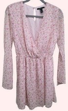 Pink Floral V-Neck Dress Size Small Forever 21