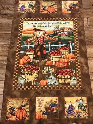 Country Harvest Angels Gratitude quilters cotton Fabric Panel sewing craft 