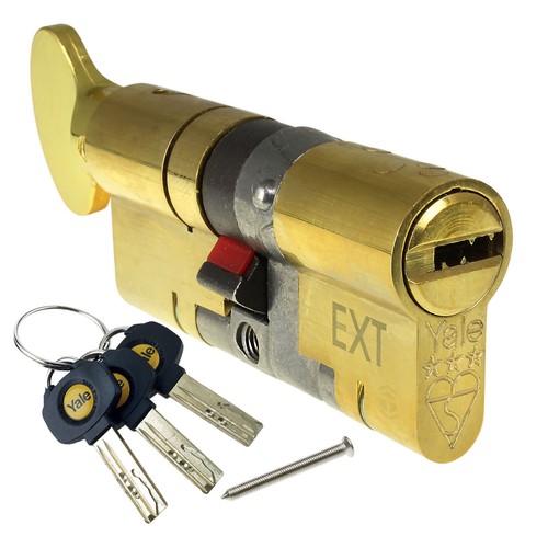 Yale Door Lock Cylinder Thumbturn Platinum Euro TS007 3 * Star Anti Snap Barrel eBay