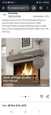 Marsmiles Fireplace fireplace mantel 72 inch handcrafted  hollow distress beam