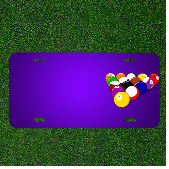 Custom Personalized License Plate With Add Names To Balls Pool Billiards Game