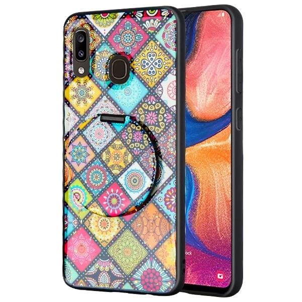 For Samsung Galaxy A20 Hybrid Armor Mirror Stand Rubber Case Shockproof Cover - Image 3 of 4