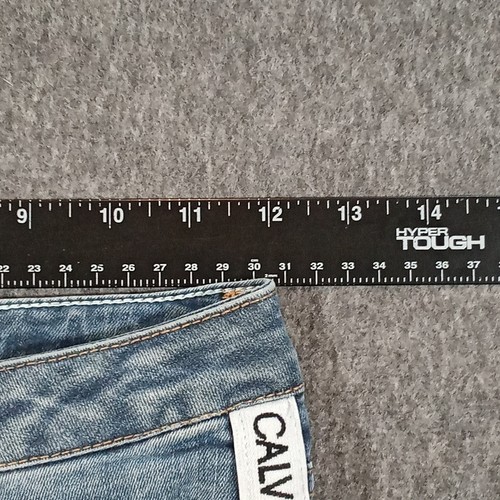 Calvin Klein Jean Shorts Girl 12 Blue Denim Causal Everyday Spellout Logo Preppy - Picture 5 of 18