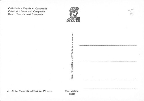 458) CARTOLINA FIRENZE CATTEDRALE FACCIATA E CAMPANILE - Picture 2 of 2