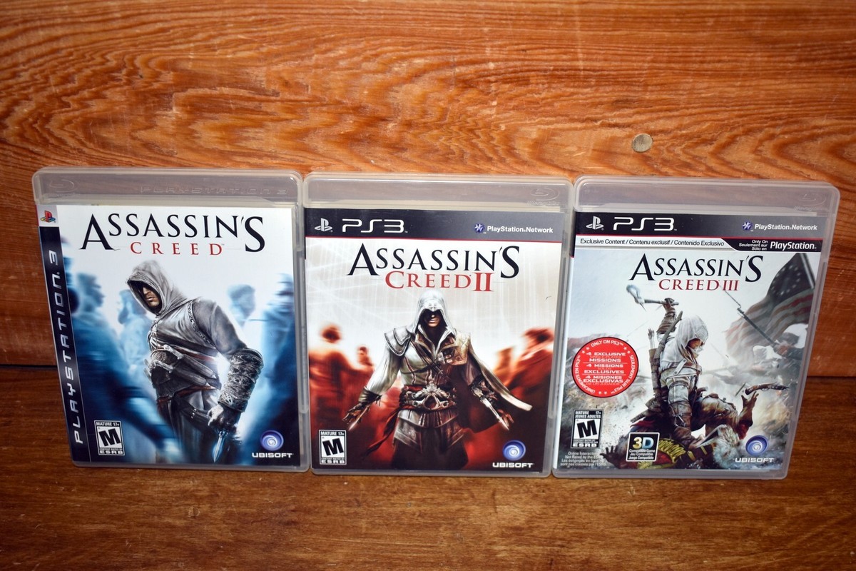 Assassin's Creed I II & III 3 Game Bundle Lot for Sony Playstation