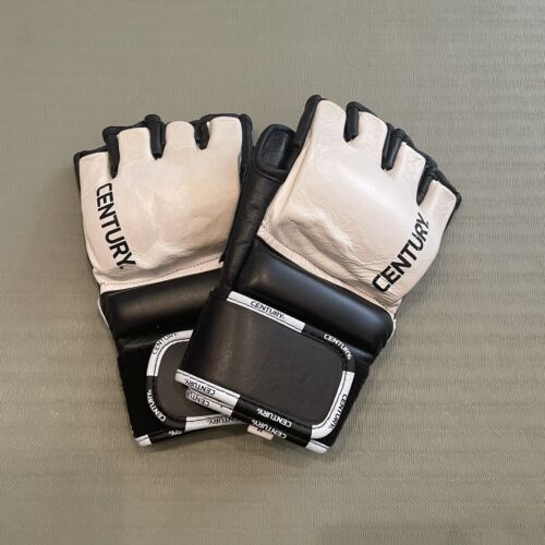 Century Creed MMA Gloves Medium Leather White Boxing Training - Picture 1 of 13