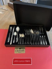 Set Cutlery Set 24 Parts Christofle Pompadour Very Bel Condition Metal Silver N3