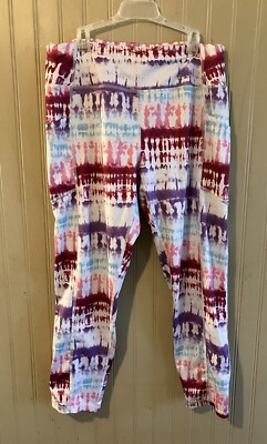 Women s Leggings Pro Player Size Large Pink Multicolor Capri Workout