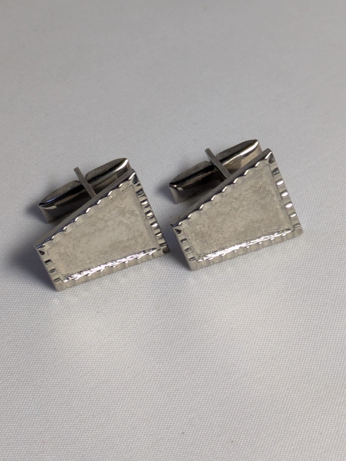 Rectangular Vintage Cuff Links-Textured Pattern-S… - image 9