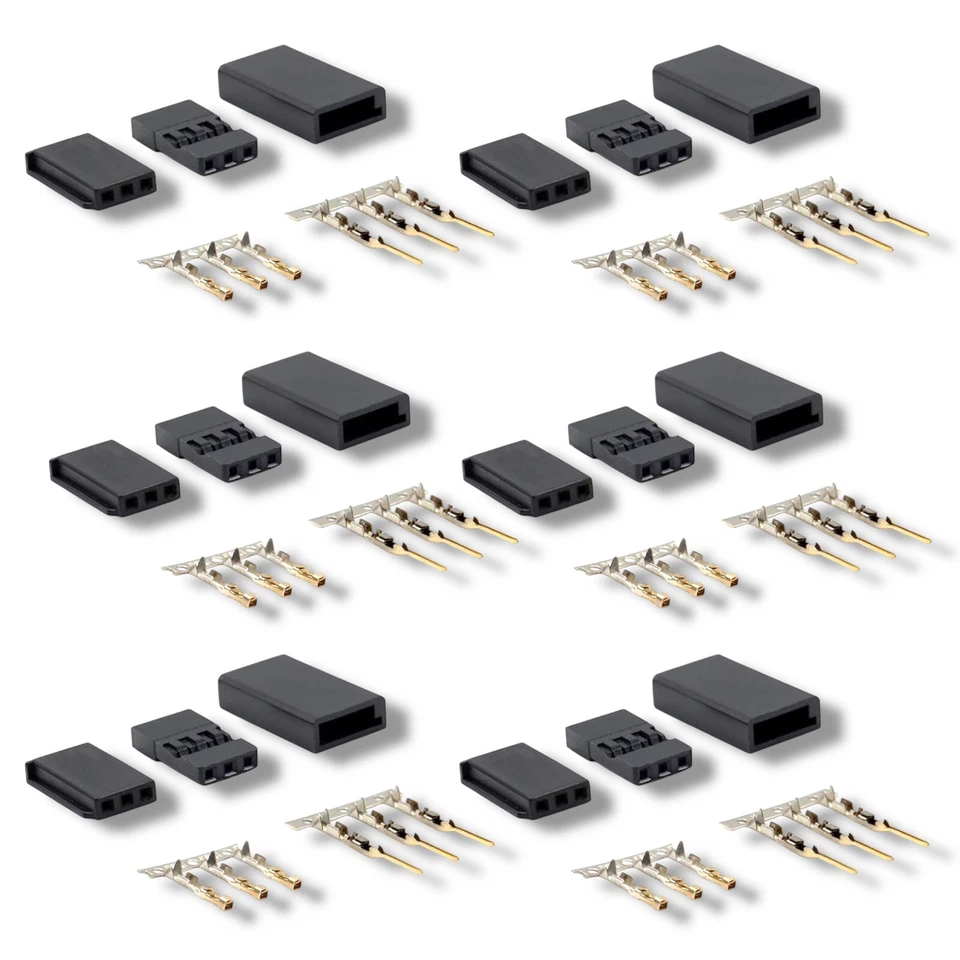 ✅ 10 Paar Servo Stecker Buchse Vergoldet kompatibel zu Futaba Crimp Set Pins SH - Bild 2 von 4