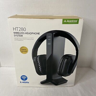 Avantree HT280 Wireless Headphone System Black Tested Works Clean