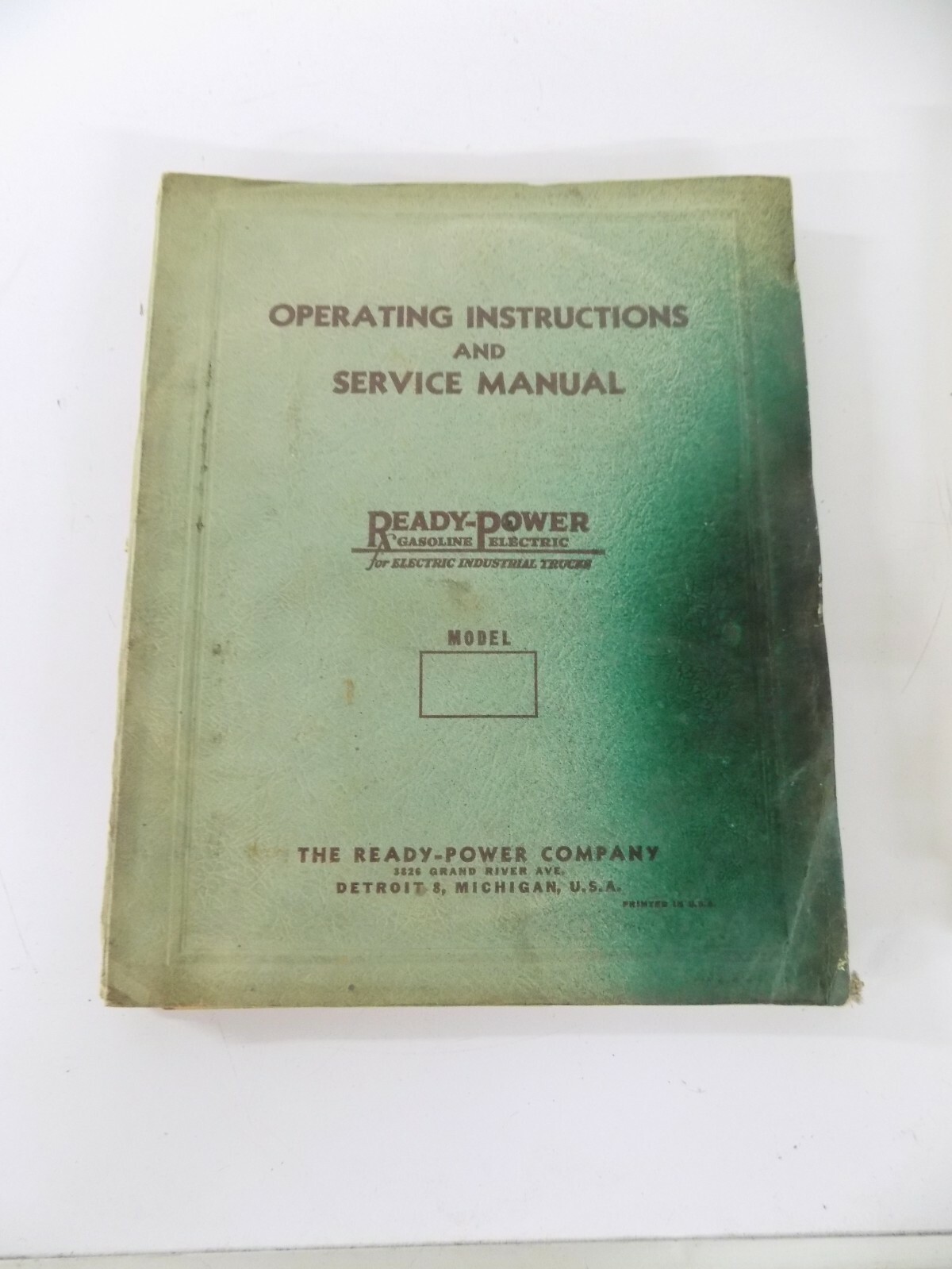  Ready-Power Company Model "HA" Power Unit Operating & Service Manual
