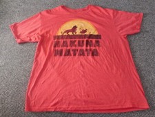 Lion King Mens Shirt Extra Large Red Disney Hakuna Matata graphic