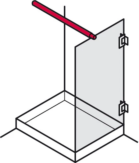 Häfele Barra Estabilizadora para Paredes de la Ducha 90° Latón Cristal 1050 - Imagen 4 de 4