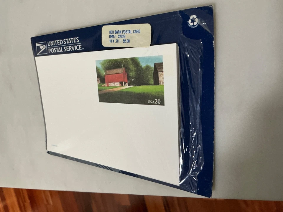 5 qry  - 20¢ Postal Card SC#UX198 Farmhouse and Red Barn; Mint; in open package - Image 2 of 3