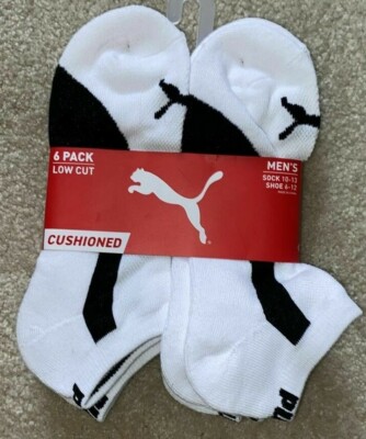 Puma Cushioned Low Cut Men's Socks 6 Pairs Size 10-13 athletic G24 | eBay