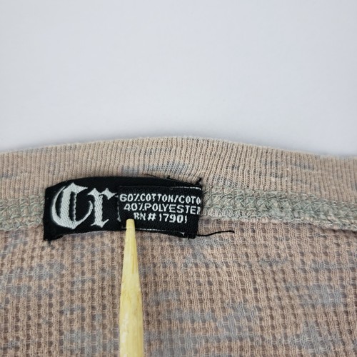 Cruel Vintage Workwear Waffle Knit Burnout Shirt Women's XL Long Sleeve V-Neck - Picture 10 of 13