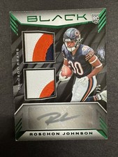 2023 Panini Black Roschon Johnson RC Dual Patch Auto RPA Emerald SP /25 Bears🔥