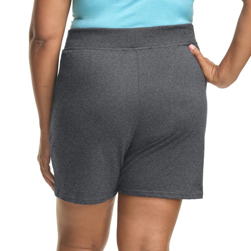 Plus Size Cotton Jersey Shorts Pull-on Gym Shorts 7" Inseam - Picture 3 of 5