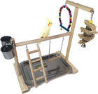 Parrot Playground Bird Play Stand Play Gym with Feeder Cups,Swings, Ladder and T