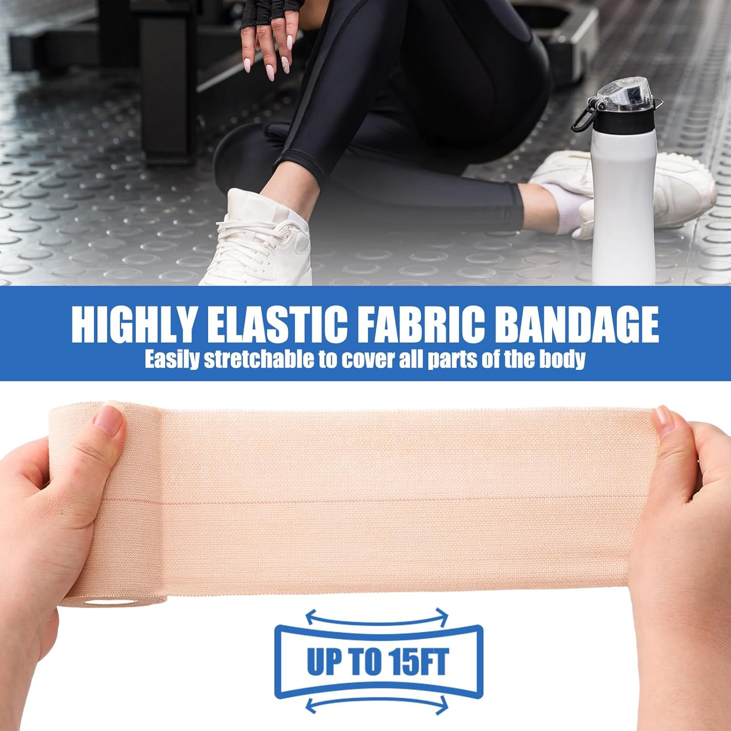 12 Rolls 4 Inches Elastic Tape Adhesive Elastic Tape Self Adhesive Bandage Wrap