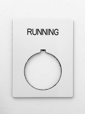 Engraved Pushbutton | Switch Legend Plate - RUNNING  30MM PLASTIC - Choose Color