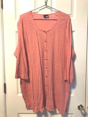 MIB Brand Womens Top Shirt Tunic Plus size G 4X Beautiful Pink Color