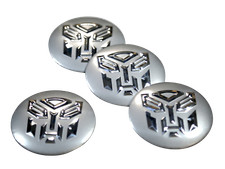 4x Optimus Prime Transformers Center Cap Sticker Decal Auto Car 2.20 Silver