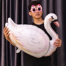 Swan Balloon Birthday Party Decoration Fairy Tale Glossy Foil Helium/Air Huge