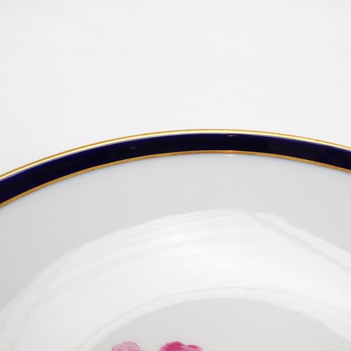 Antique Meissen porcelain hand-painted floral Cobalt w/Gold edge plate Bowl 10" - Picture 21 of 24