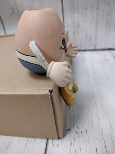 Vntg Ceramic Humpty Dumpty Egg Posable Pipe Cleaner Arms Legs Ceramic Hands Feet - Picture 4 of 7