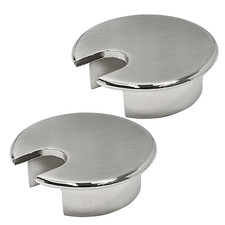 Desk Grommet 1-3/8" 35 Mm , 2 Pcs Brushed Silver Desk Cord Hole Cover