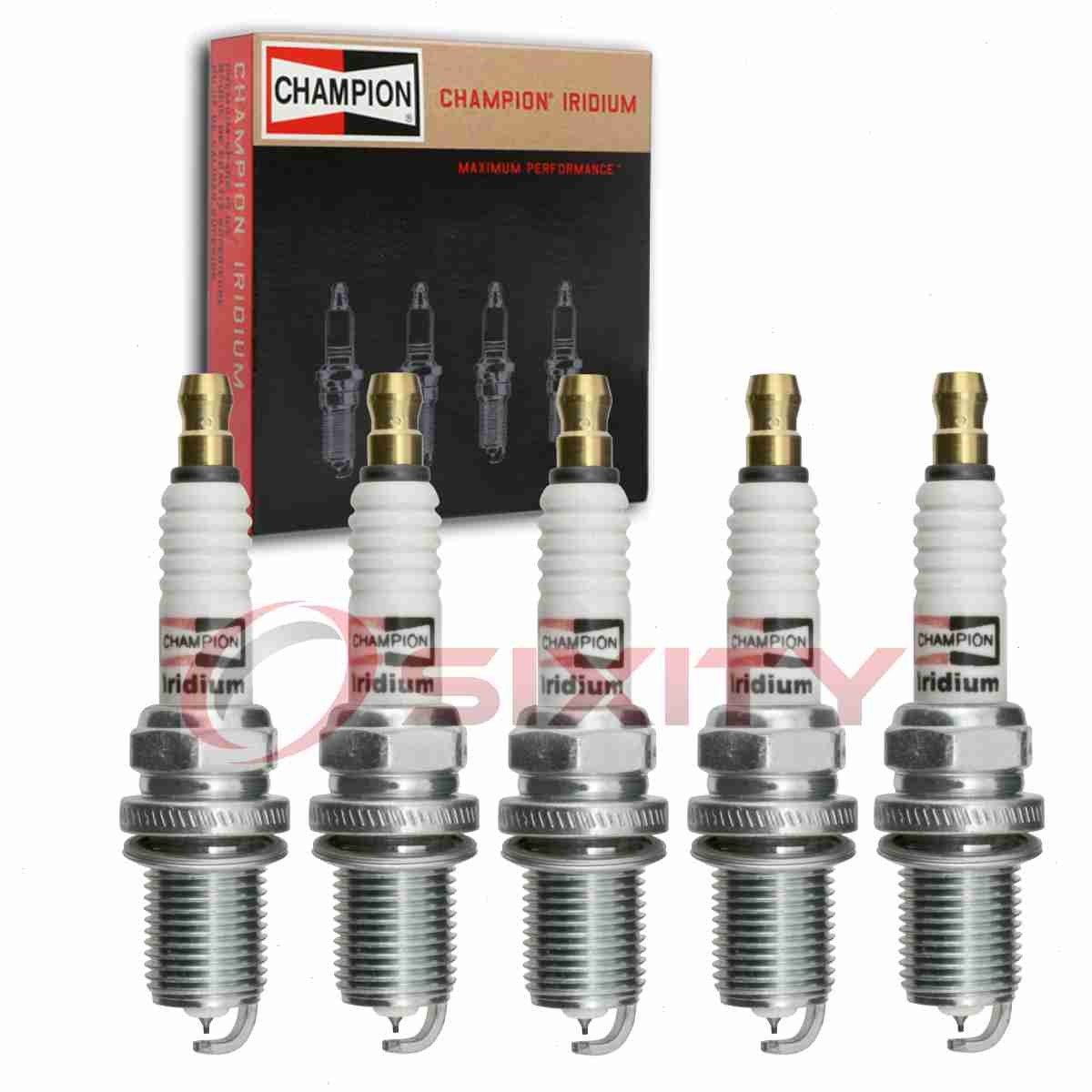 5 pc Champion Iridium Spark Plugs for 1998-2000 Volvo S70 2.3L 2.4L L5 qw