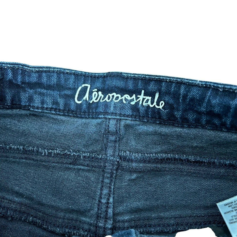 Aeropostale High Rise Shorty Button Fly Denim Shorts Black Size 0 - Image 4 of 4