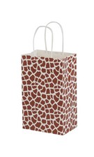 SSWBasics Small - Giraffe Print Paper Shopping Bags - Case of 100