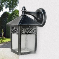Wandleuchte Schwarz Silber Rustikal Glas Aluminium IP44 AußEn Lampe Hof Haus