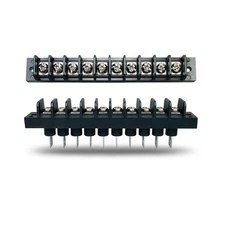 2-Pack 10-Position Screw Terminal Block 300V 20A Through-Panel Barrier Strip