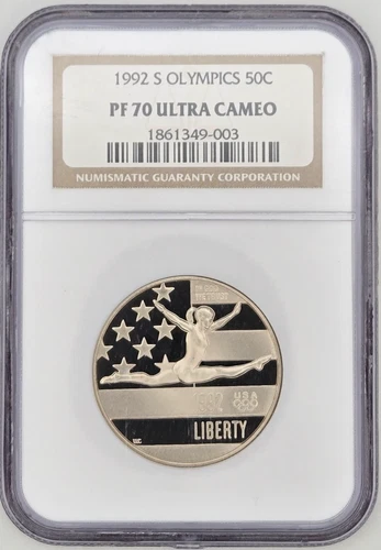 1992-S Olympics Half Dollar 50c NGC PF 70 Ultra Cameo PR70 DCAM - TOP POP C10