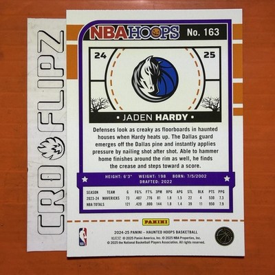 2024-25 Hoops Haunted Hoops Slime #163 Jaden Hardy - Dallas