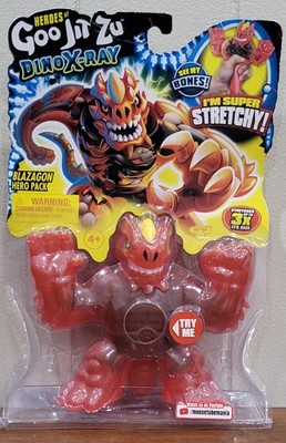 Heroes of Goo Jit Zu Dino X-Ray BLAZAGON The Dragon Stretch Toy Visible Bones