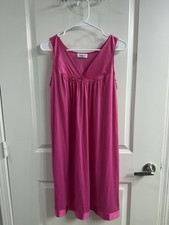 Vintage Vanity Fair Pink Nylon Slip Dress Lace Nightgown Size S Made USA