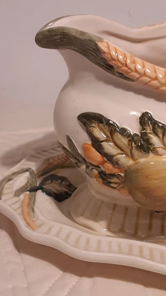 Bella Casa By Ganz Gravy Boat & Plate diseño manzana/pera Foto 3 de 4