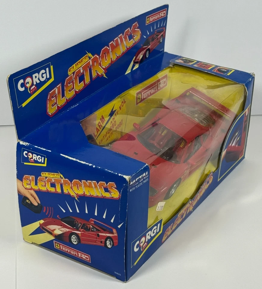 Vintage CORGI SUPER ELECTRONICS Red Ferrari F40 Die-Cast 1:24 Car w/ Alarm - NOS - Image 3 of 4