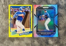Michael Busch 2023 Prizm Baseball Silver Holo Prizm & Donruss Yellow Parallel