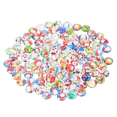  100pcs kreative Weihnachten Weihnachtsmann Schneemann flache Rückseite Knopf