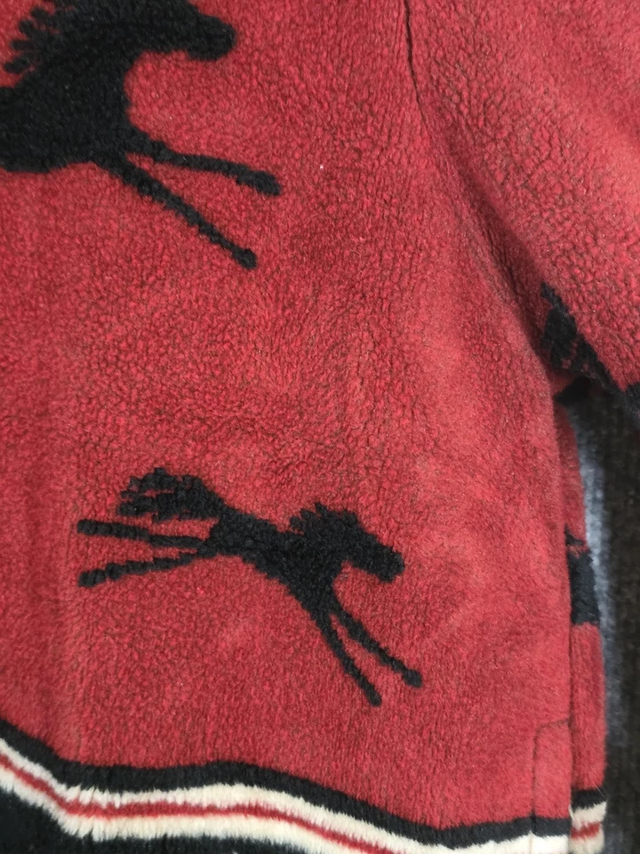 Chaqueta Tsunami Mujer Mediana Roja Negra Polar Cremallera Completa Correr Caballo Western Foto 4 de 4