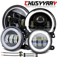 LED DRL Headlights Fog Light Black Combo For Jeep Renegade 2015-2023