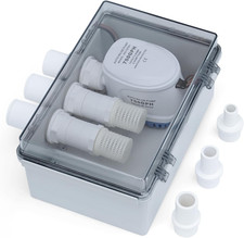 12V Automatic Shower Sump Pump Box,  750GPH High-Flow Drain Pump with Threaded S