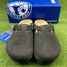 Birkenstock Boston Mocha Suede Leather Soft Footbed Clog Unisex Shoes